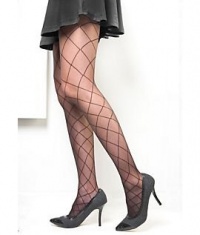 Control Top Diamond Patterned Pantyhose