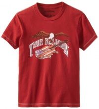 True Religion Boys 2-7 True Festival Short Sleeve Tee, Crimson, X-Small