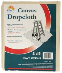 Paint Essentials 4-Feet x 12-Feet Canvas Drop Cloth HW412