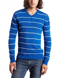 Southpole Men's Stripe Long Sleeve V-Neck Pullover Sweater