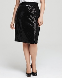 Glam up your every day in this shimmering Karen Kane pencil skirt. Pair with a breezy blouse for the office or a sumptuous tee for downtown date night.