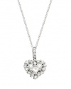 Effy Jewlery 14K White Gold Diamond Heart Pendant, .74 TCW