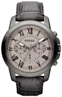 Fossil Men's FS4766 Grant Grey Leather Watch