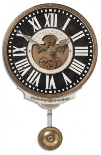 Uttermost Vincenzo Bartolini Black Wall Weathered Laminated Clock