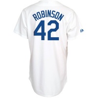 Jackie Robinson Dodgers Majestic White Cooperstown Throwback Replica Jersey