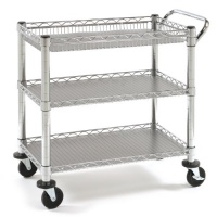 Seville Classics SHE99307 Heavy-Duty Commercial-Grade Utility Cart, Chrome