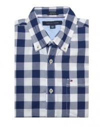 Tommy Hilfiger Men Custom Fit Short Sleeve Plaid Shirt