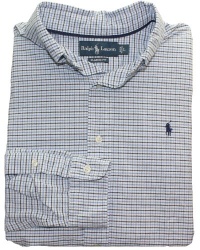 Polo Ralph Lauren Classic-Fit Tattersall Oxford (XX-Large, Blue/Navy)