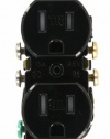 Leviton T5320-E 15 Amp, 125 Volt, Tamper Resistant, Duplex Receptacle, Residential Grade, Grounding, Black