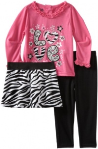 Young Hearts Girls 2-6X 3 Piece Love Legging Skirt Set