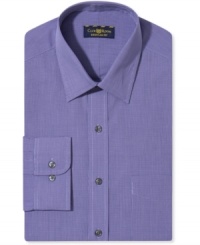 Get squared away for the day with this handsome checkered dress shirt from Club Room.