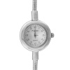 Pugster Metallic Gray Arabic Numeral European Bracelet Watch