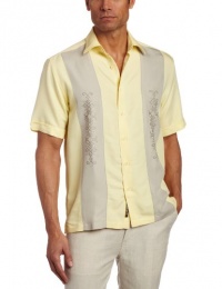 Cubavera Men's Short Sleeve Ornate Panel Shirt