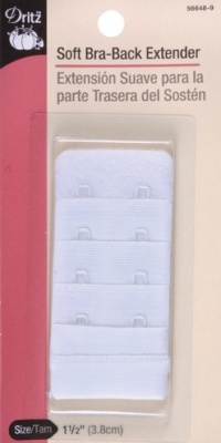 Dritz(R) 2 Hook Bra Back Extender- 1-1/2 Inch Wide White