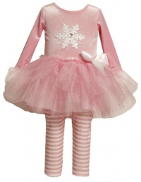 Bonnie Baby-girls Infant Pink Snowflake Tutu Legging Set