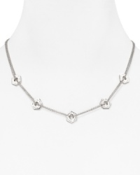 Fashion hardware from the ultimate it-brand. This plated metal necklace from MARC BY MARC JACOBS' is fixing to be our new favorite, with delicate bolt-shaped stations.