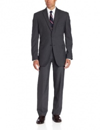 Haggar Men's Textured Pinstripe Straight Fit Two Button Suit Separate Coat