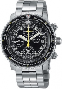 Seiko Men's SNA411 Flight Alarm Chronograph Watch