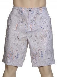 Elie Tahari Mens Paisley Trent Cotton Shorts 32 Flat Front Zip Fly Euro 48