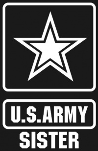 U.S. ARMY SISTER STAR Logo white window or bumper sticker