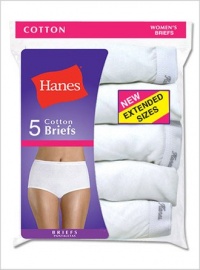 Hanes Plus Size Women's Cotton Briefs White