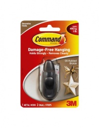 Command Forever Classic Small Metal Hook, Oil Rubbed Bronze