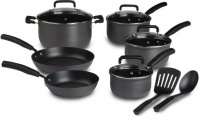 T-fal D913SC64 Signature Hard Anodized Oven Safe Nonstick Thermo-Spot Heat Indicator 12-Piece Cookware Set, Gray