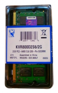 2GB 800MHZ DDR2 Sodimm (KVR800D2S6/2G )