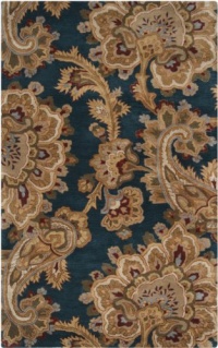 8' x 11' Rectangular Surya Area Rug SEA169-811 Teal/Burnt Sienna Color Hand Tufted in India Sea Collection