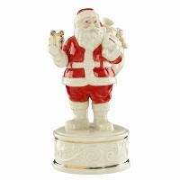 Wonderland Wishes Santa Musical Figurine up on Rooftop