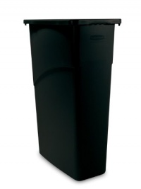 Rubbermaid Commercial LLDPE 23-Gallon Slim Jim Trash Can, Rectangular, 11 Width x 20 Depth x 30 Height, Black