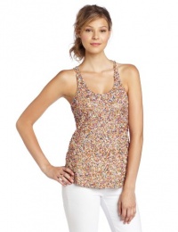 Parker Women's Sequin Racer Tank Dress, Nude, Small