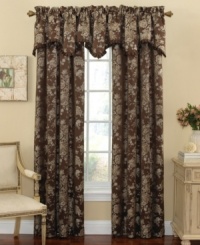 A regal floral jacquard pattern brings classic elegance to any room with the Divinity window panel, featuring rod pocket construction for effortless set-up; lined. (Clearance)