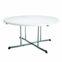 Lifetime 25402 60-Inch Round Fold-In-Half Commercial Table, White Granite Tabletop with Gray Frame