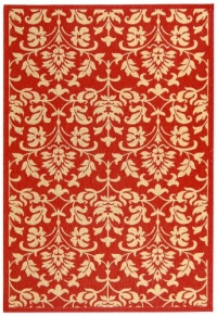 Safavieh Courtyard Collection CY3416-3707 Red and Natural Indoor/Outdoor Area Rug, 2-Feet by 3-Feet 7-Inch