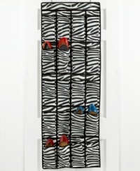 All about shoe! Create a stylish & well-sorted space with this over-the-door organizer. A fun & attention-grabbing zebra print is the perfect haven for your favorite show-stoppers, plus with 20 pockets and a space-saving design, this organizer cleans up clutter & introduces order. 1-year warranty.