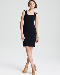 Fashion's favorite silhouette, the MICHAEL Michael Kors Petites shift dress is universally flattering and uniquely flirtatious. Highlight the split-shoulder straps with a statement necklace.