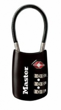 Master Lock 4688DBLK TSA Accepted Cable Luggage Lock, Black