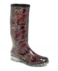 Forget about the rain and get carried away with the whimsically wonderful print of the Paisley rain boots by Bootsi Tootsi.