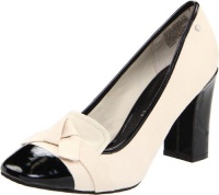 Rockport Women's Helena Knot Tie Pump, Cream/Black, 6.5 M US