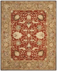 Safavieh Anatolia Collection Handmade Hand-Spun Wool Area Rug, 9 by 12-Feet, Rust/Green