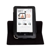 Deft Dante 360: Rotating Black Nook Tablet Case / Nook Color Case (One-Piece Folio Nook Tablet Cover Multi-angle Vertical and Horizontal Stand)