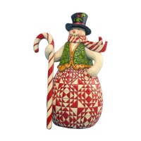 Jim Shore Heartwood Creek from Enesco Red and Green Snowman Figurine 9.25 IN