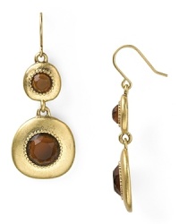 Update your wardrobe with a tribal touch. This pair of Lauren by Ralph Lauren drop earrings does that with its bold antique gold stations and glass beads.