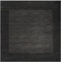 Area Rug 8x8 Square Solid/Striped Charcoal Color - Surya Mystique Rug from RugPal