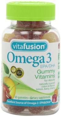 Vitafusion Omega-3, 60 gummies  Bottle (Pack of 3)