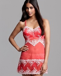 A body skimming sheer lace chemise with flattering floral lace details all over. Style #814191