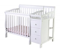 Dream On Me Jayden 3 in 1 Convertible Portable Crib with Changer, White