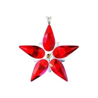 Swarovski Crystal Figurine #905210, Poinsettia Small Ornament