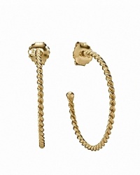 In twisted 14K gold, PANDORA's medium french wire earrings await your favorite charms.